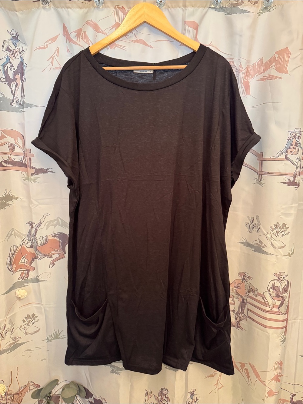 Lamaze Black Short Sleeve Pocket Tunic Dress